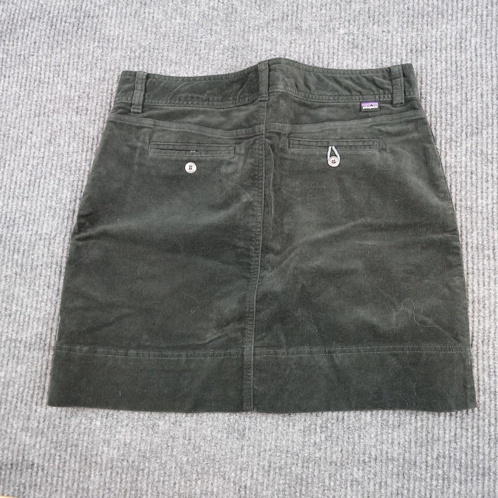 Patagonia Skirt Womens 8 Green Corduroy A-Line Short Pockets Fall Winter - Picture 4 of 7